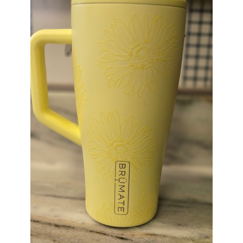 BruMate Era 30oz Leakproof Straw Tumbler Citrus Daisy Yellow Floral Limited NWB